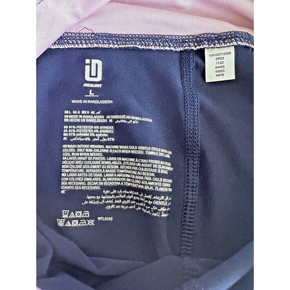 ID Ideology Big Girls Stretchy Leggings  Spliced Color block Indigo Sea 14 large - Picture 3 of 4